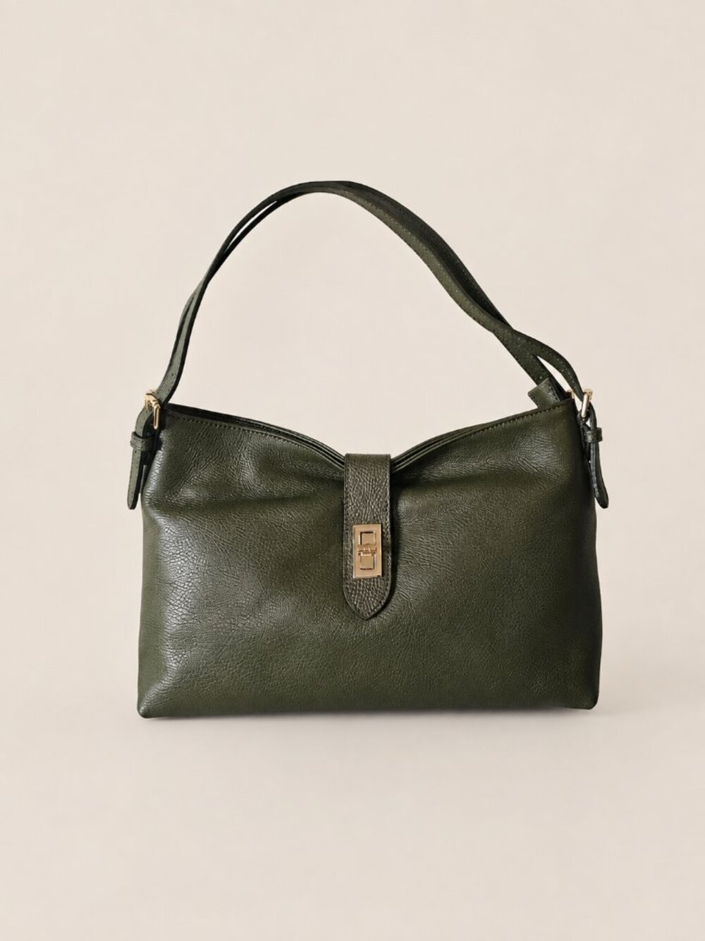 Sage Green Genuine Leather Shoulder Bag, Italian Leather Handbag, Medium Bag